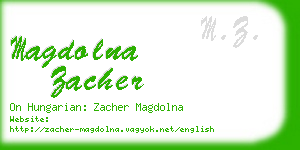 magdolna zacher business card